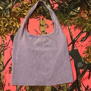 NWT Wommens XS purple ribbed cropped target wild fable halter top